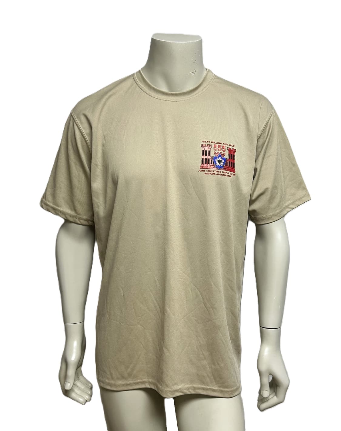 미군 카키색 파병 기념 기능성 라운드 반팔 티셔츠 (XL) 상품이미지1