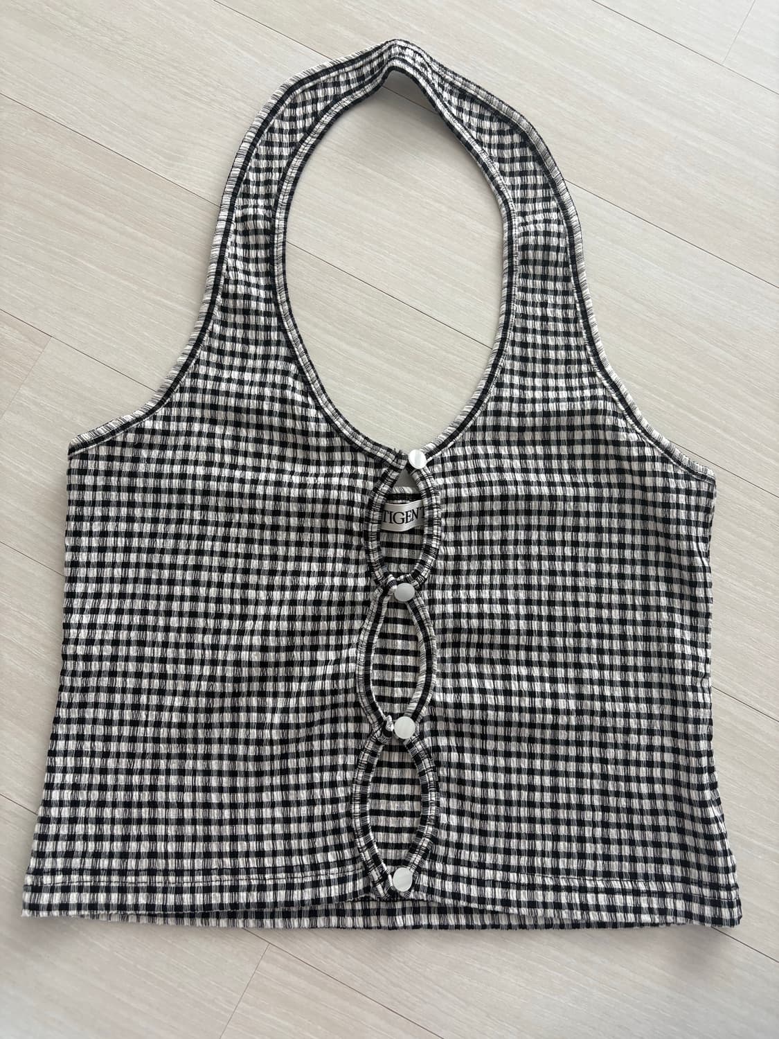 라티젠 체크 홀터넥 상품이미지2
