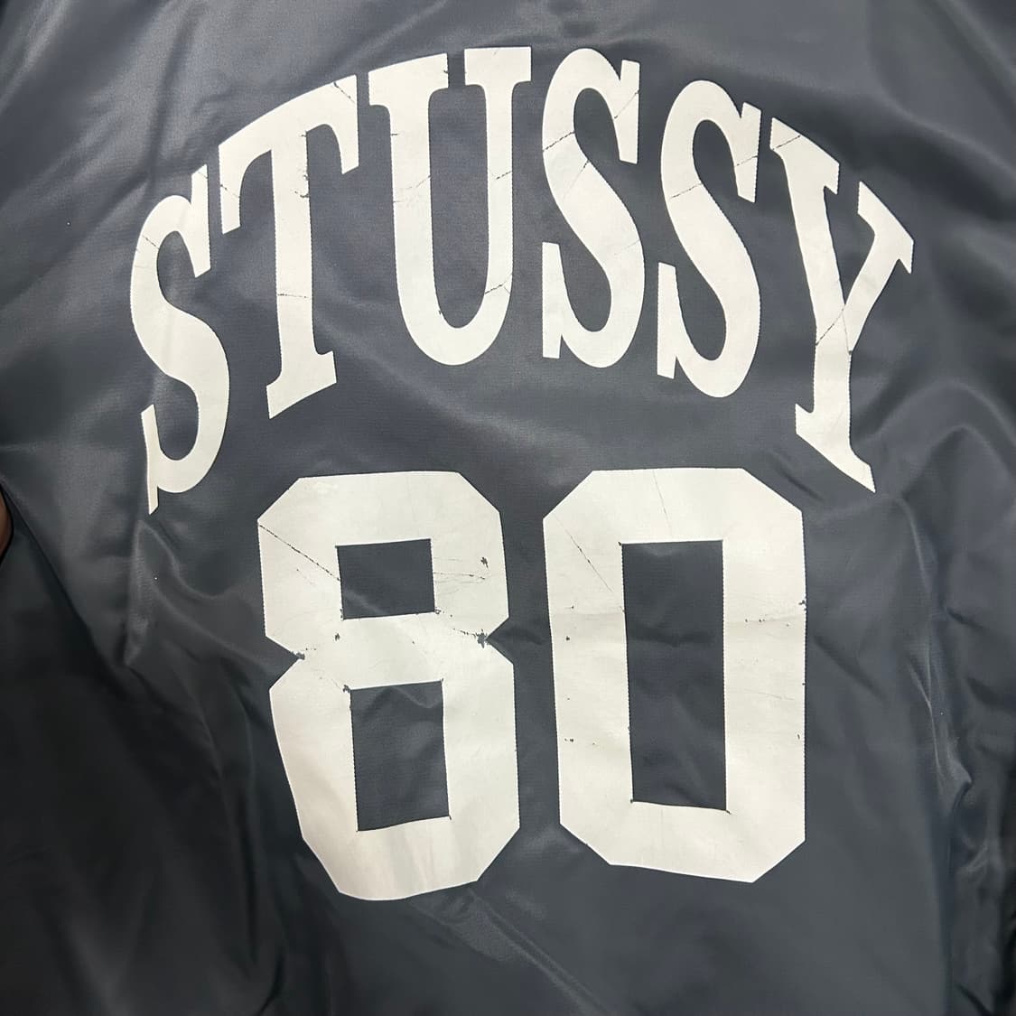  (XL) 스투시 S링크 사틴 그레이 스타디움 자켓  상품이미지4