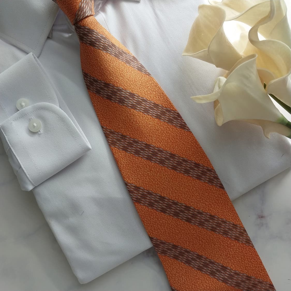 불가리 실크 세븐폴드 스트라이프 넥타이 9.8cm A+등급  K1263
 상품이미지6