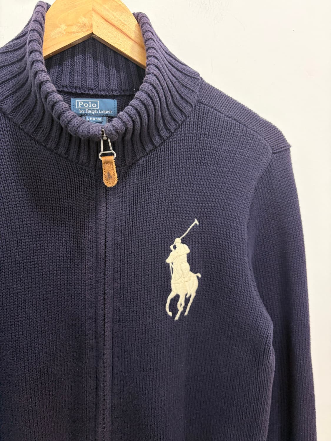 폴로 빅포니 남색 니트 집업 자켓 상품이미지4