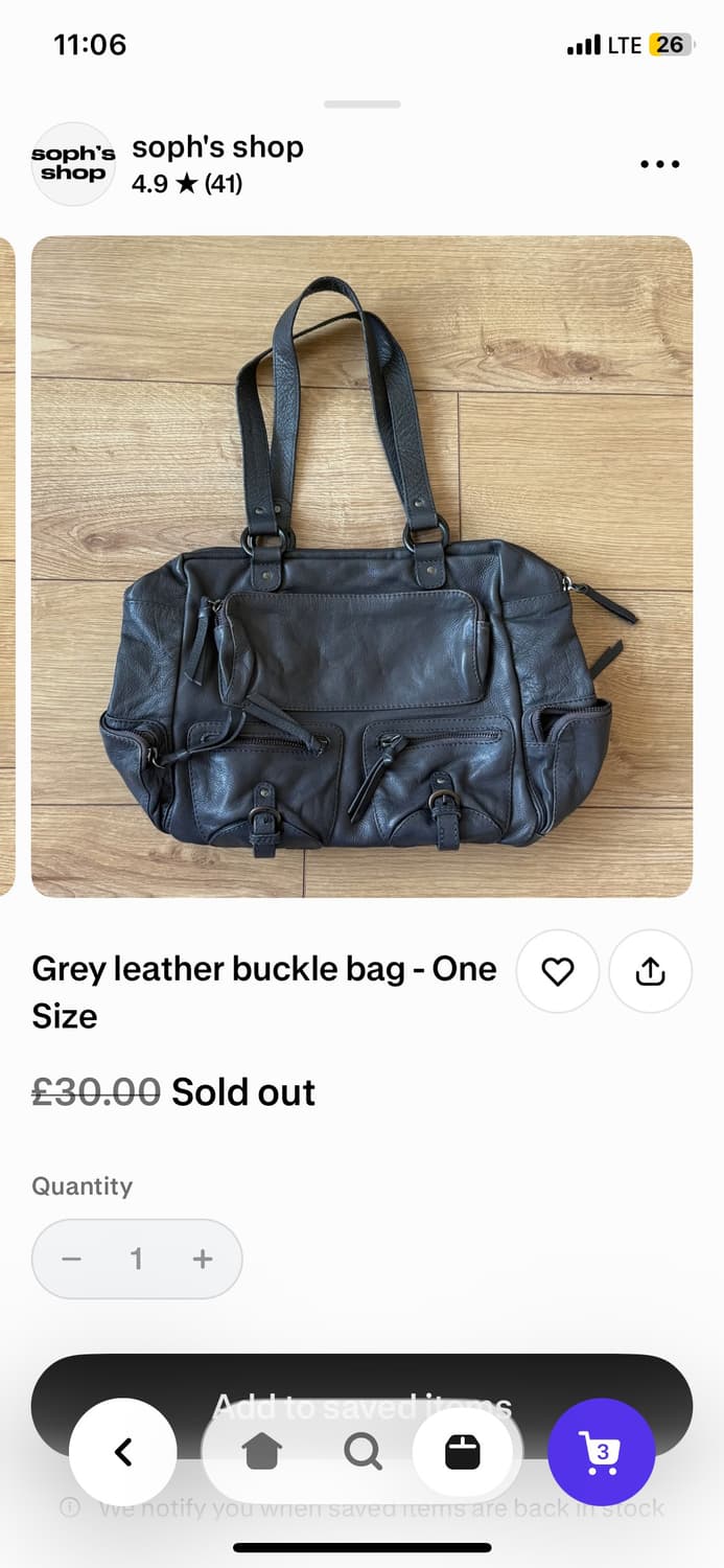 영국 빈티지 soph's shop 가죽가방 상품이미지8