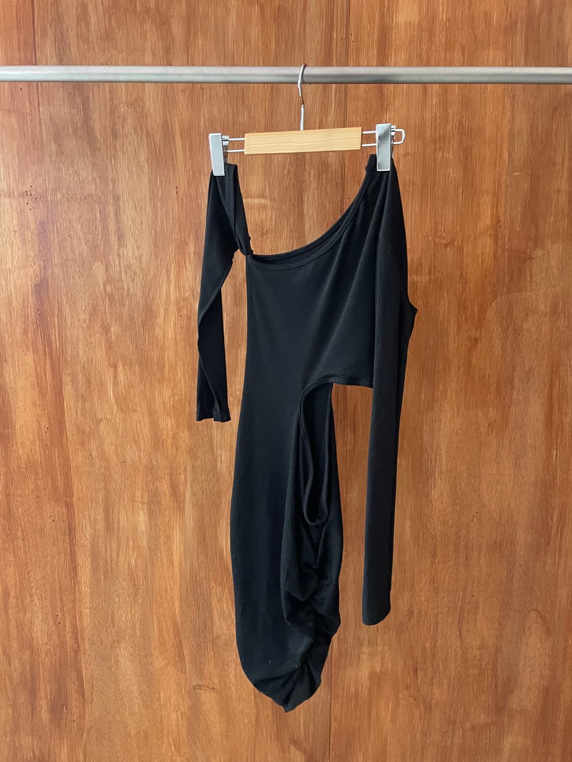 Black cut-out shirring mini dress 상품이미지2