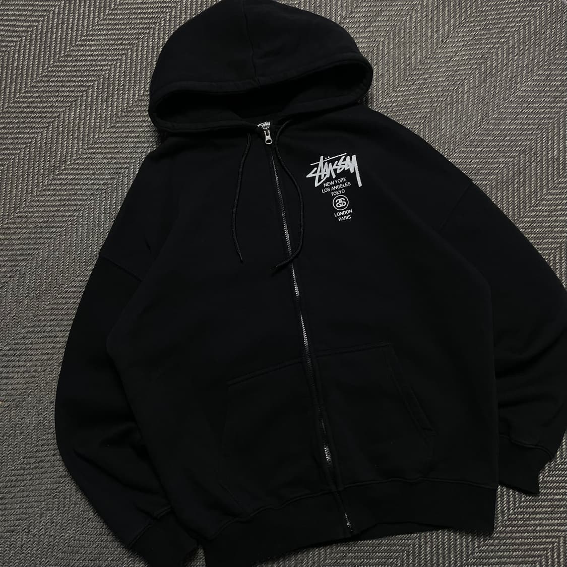 스투시 월드투어 후드집업 블랙y 5302 상품이미지2