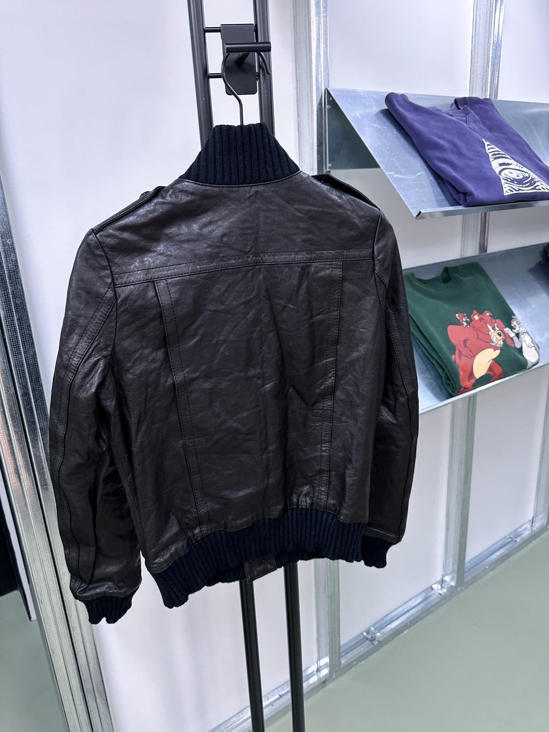 black pocket leather jacket 상품이미지3