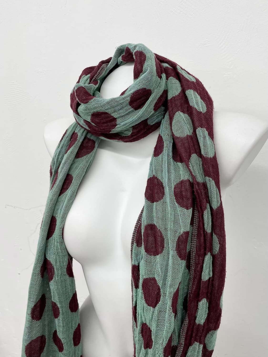 배색 도트 니혼진 머플러  상품이미지1