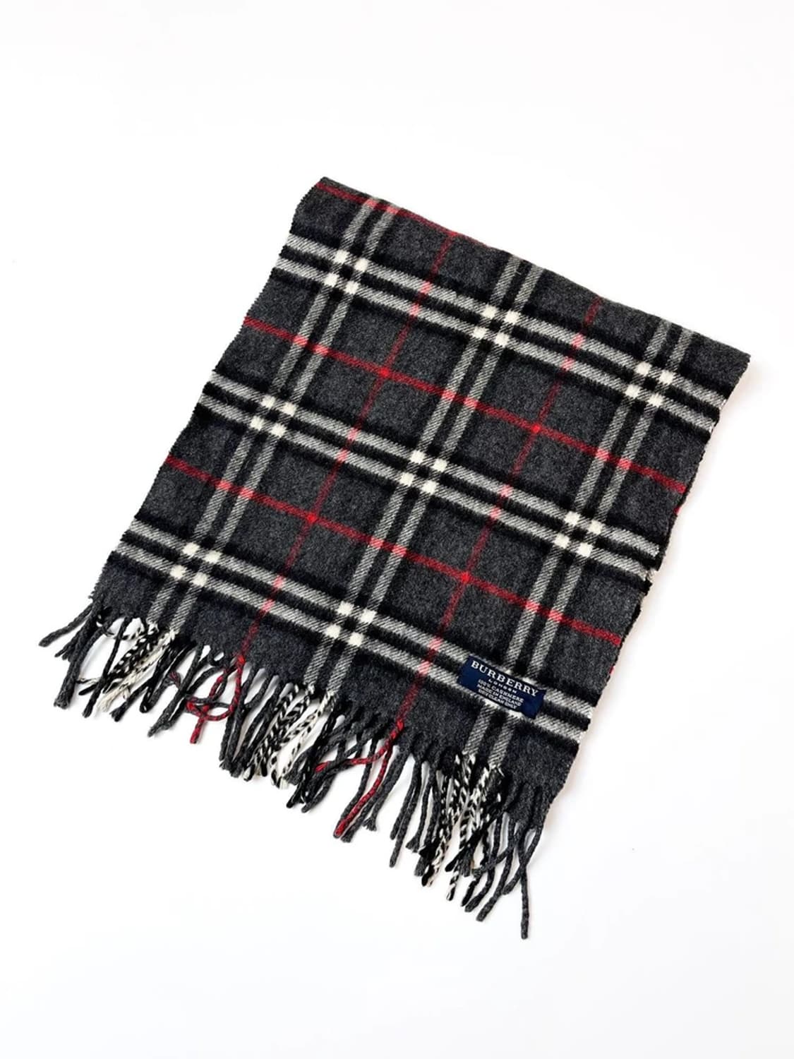버버리 90s 100% 캐시미어 노바체크 목도리 A1437 상품이미지3