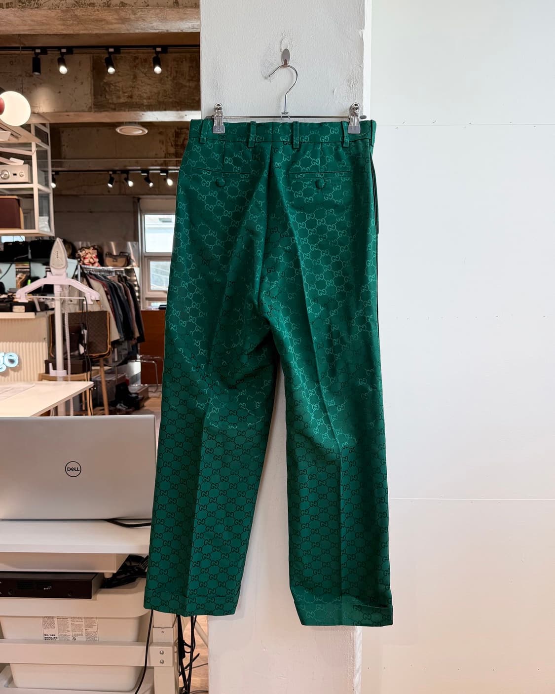 구찌 그린 GG 자카드 레이온 혼방 슬랙스 팬츠  상품이미지5