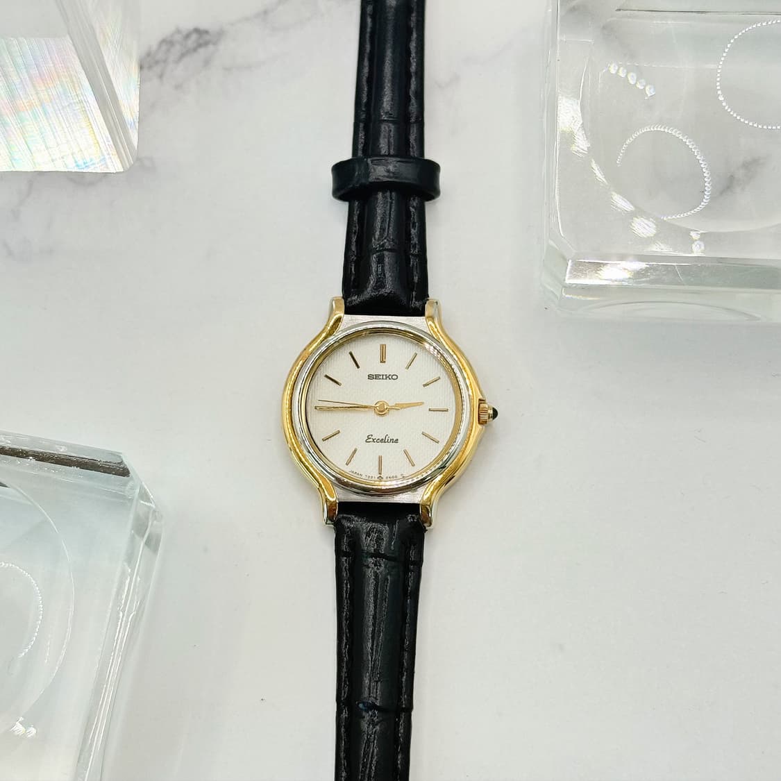 90s00s 빈티지 세이코 엑셀린 투톤 링 베젤 워치 상품이미지4