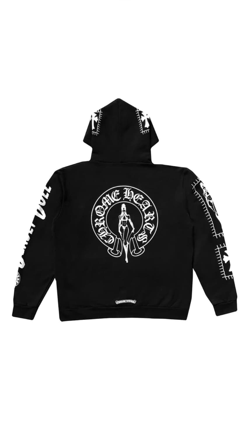 [M]크롬하츠 데들리돌 후드티셔츠 블랙 상품이미지1