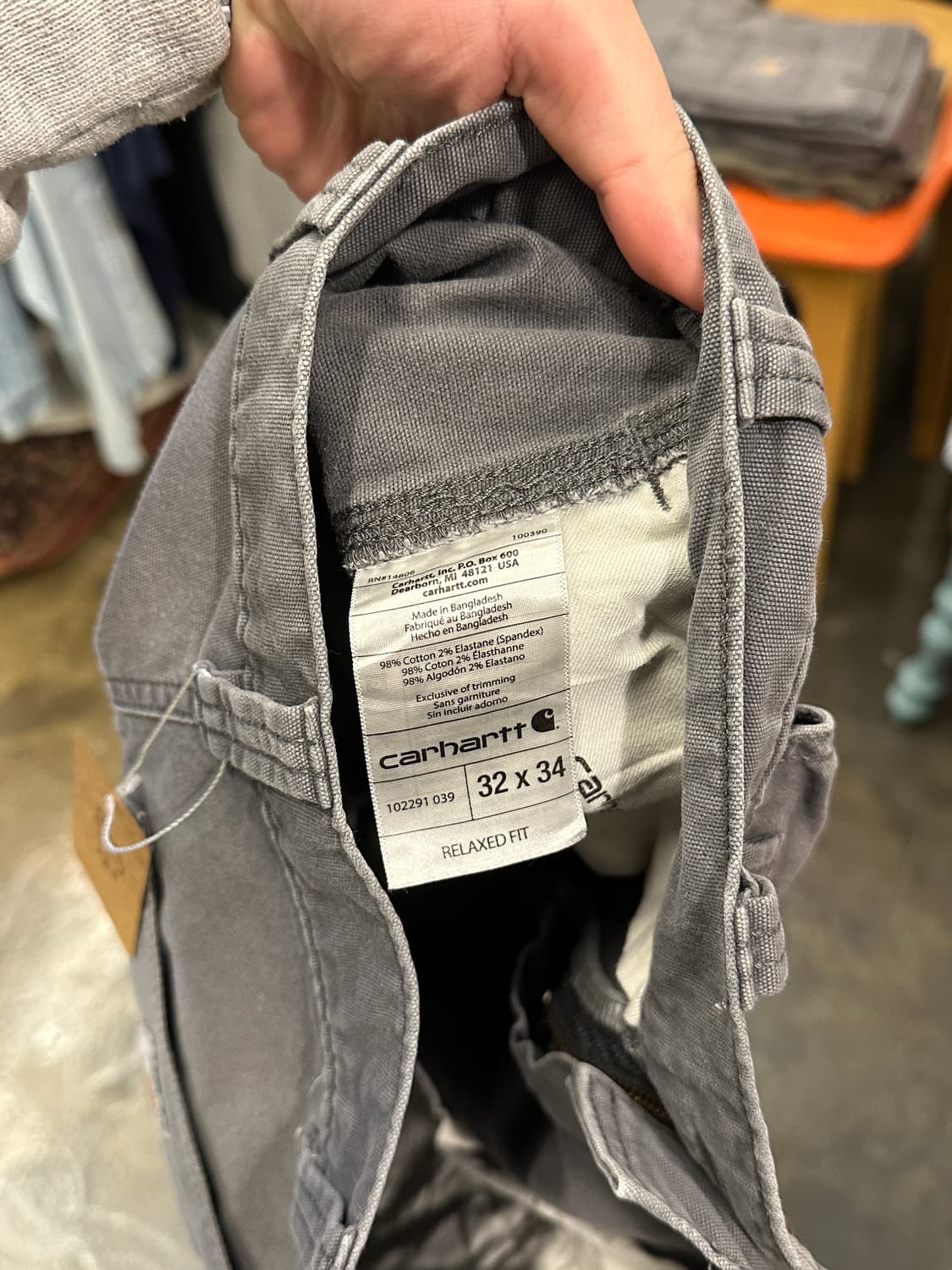 칼하트 릴렉스핏 카펜터 워크팬츠 차콜 32x34 상품이미지4