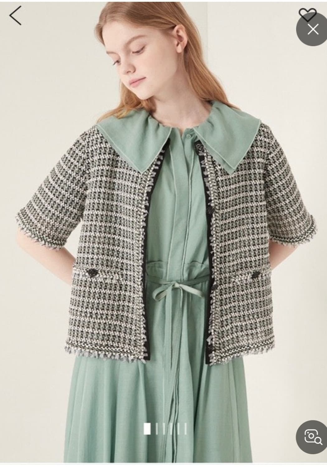 한섬 SJSJ 2022 트위드 반팔 자켓 F사이즈 상품이미지1