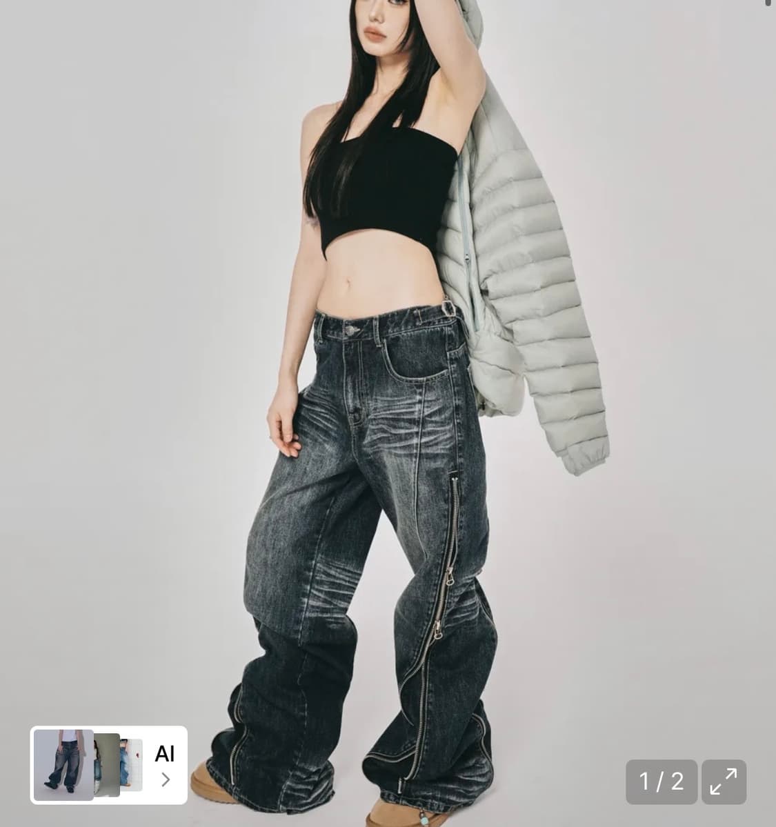 CONVERTIBLE ZIP UP JEANS BLUE 상품이미지1