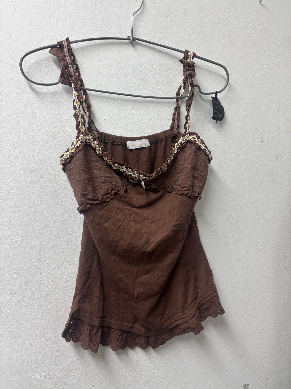 리즈리사 브라운 플라워 리본 슬리브리스 상품이미지1