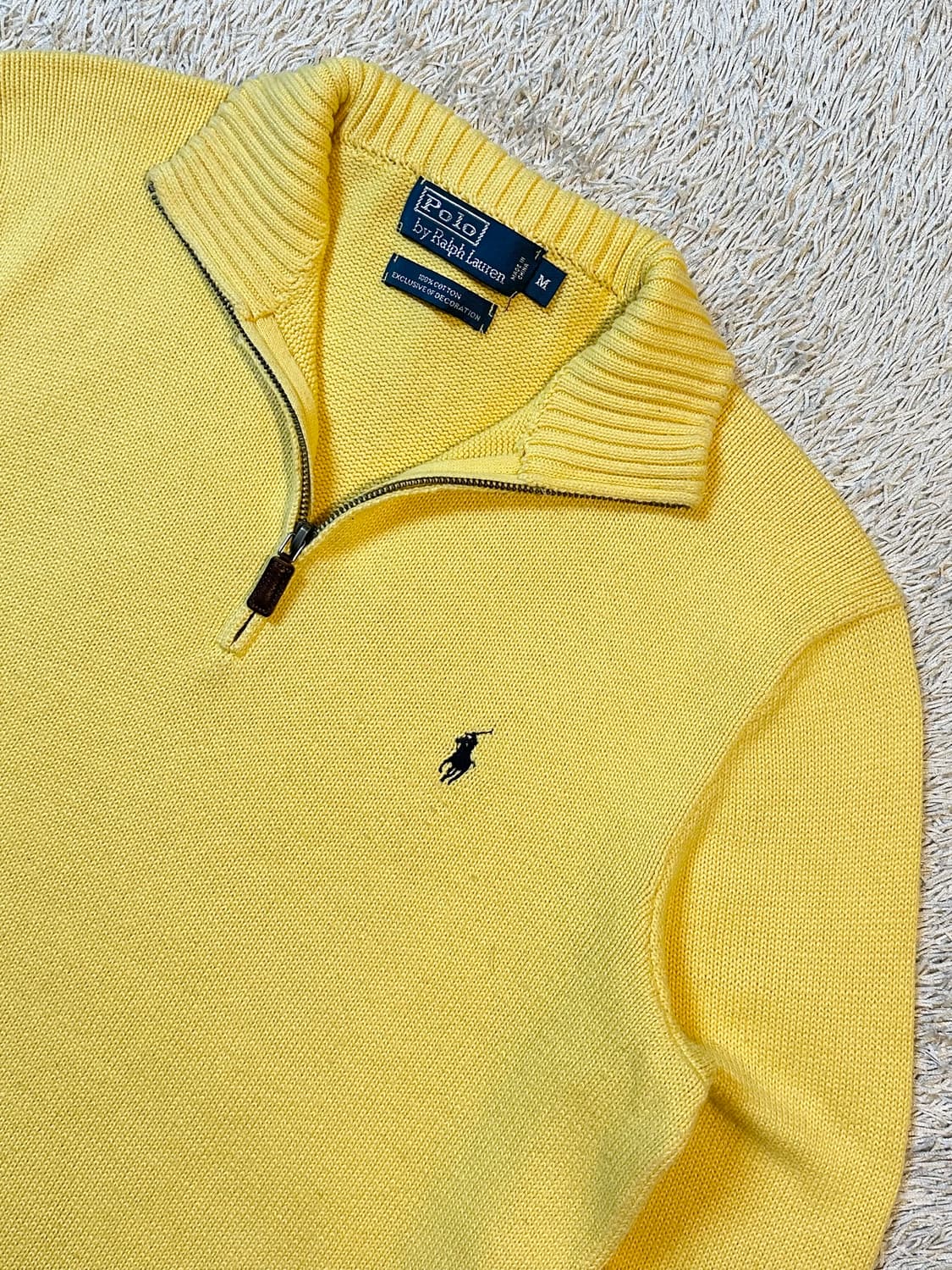 폴로 랄프로렌 블랙포니 하프 반집업 니트 옐로우 상품이미지2