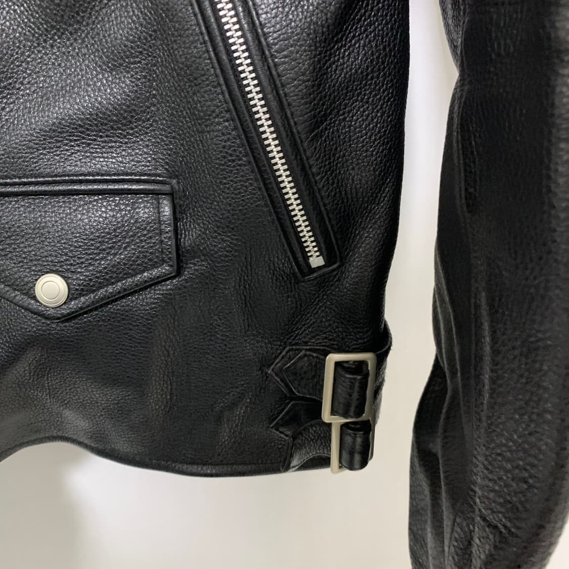 빈티지 리얼레더 천연가죽 라이더 바이커 자켓 블랙 XL 상품이미지3