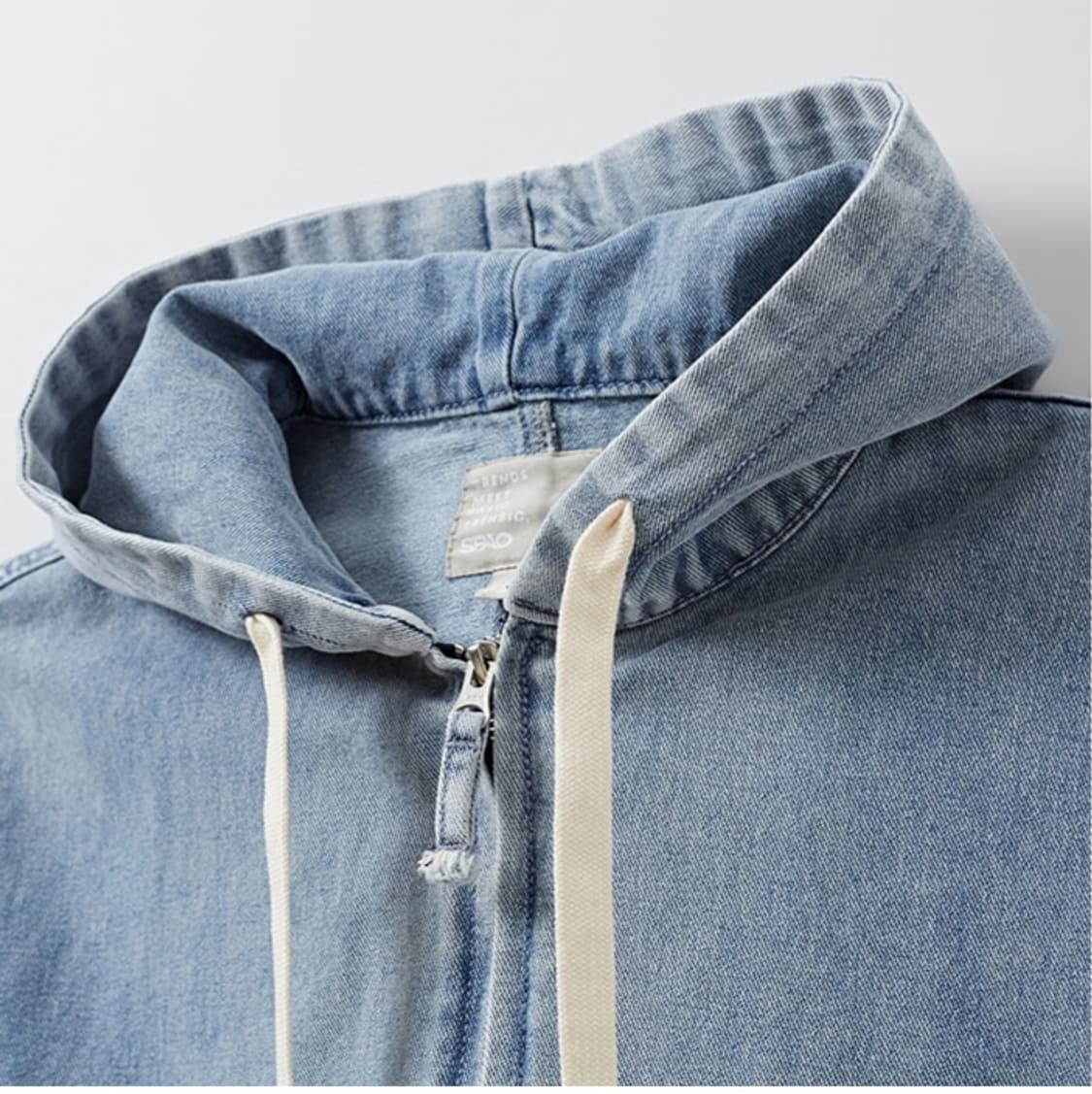 새제품XL)스파오 빈티지 워시드 데님 후드집업  블루 SPJED49C02 상품이미지9