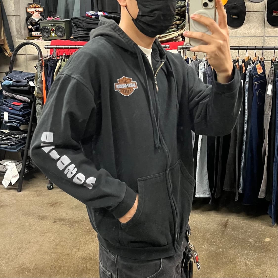 할리데이비슨 로고 후드 집업 (100) 상품이미지5