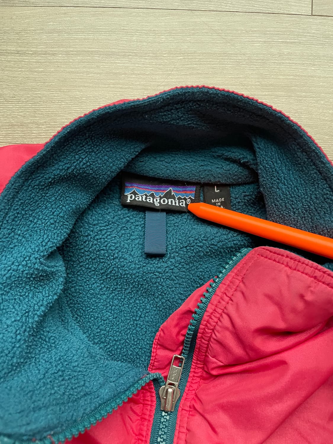 90s 파타고니아 쉘드 신칠라 봄버 자켓 핑크 rare usa 상품이미지4