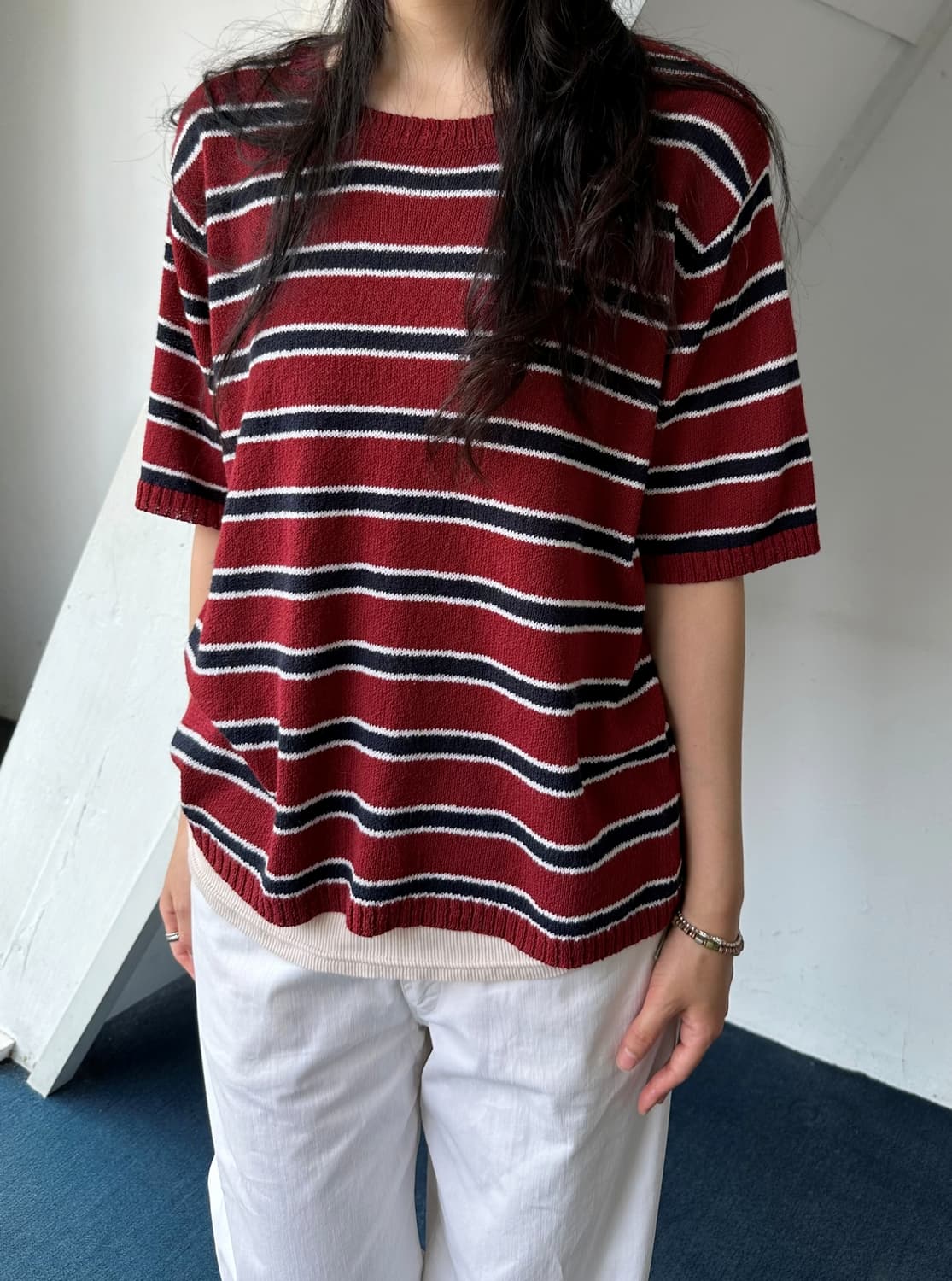 Dry blend side button design knit top 상품이미지7