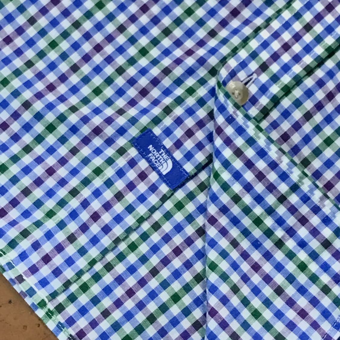 노스페이스 블루 톤 체크 코튼 셔츠 남성 105 사이즈  상품이미지5