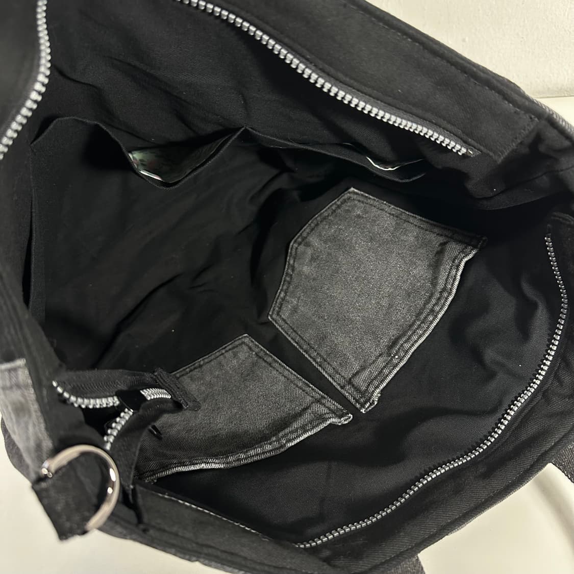 OS VTG 흑청 데님 리폼 도트백 상품이미지6