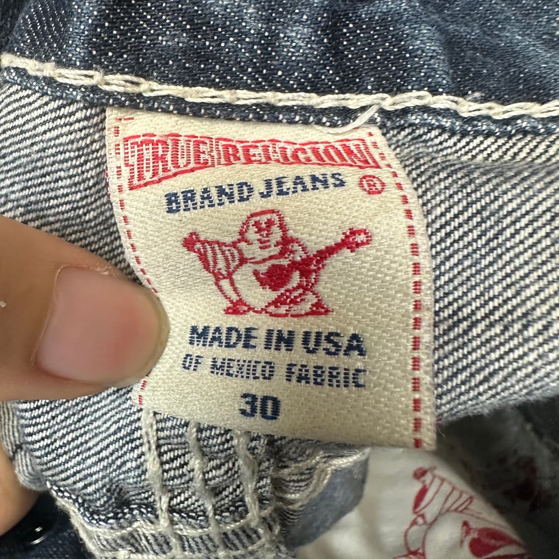 트루릴리전 화이트 스티치 스트레이트 워싱데님진 30 상품이미지4