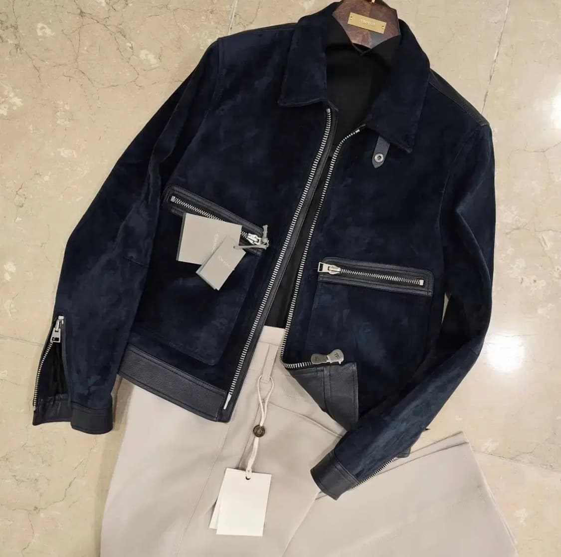 톰포드 풀 그레인 레더트림 스웨이드 신상 트러커자켓 상품이미지2