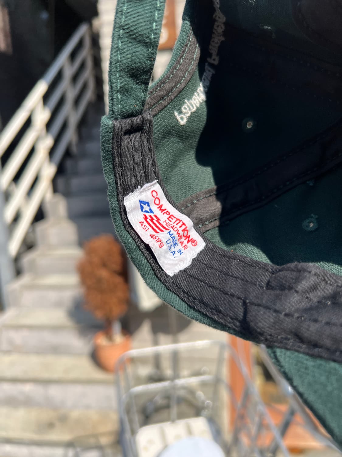 90's Made in USA RECYCLABLE 로고 그린 볼캡 상품이미지4
