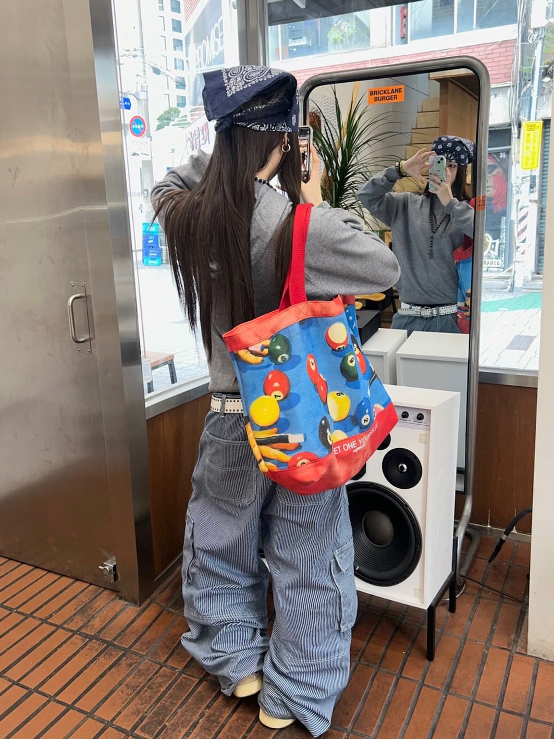 [ unisex ]히코리 스트라이프 워크 카고 와이드 pts 상품이미지2