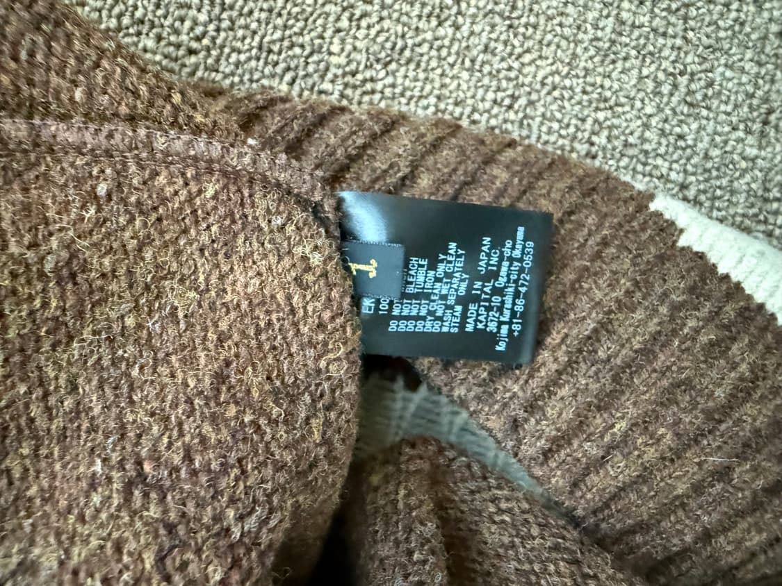 KAPITAL 캐피탈 5G 울 본 크루넥 스웨터 브라운 1사이즈 상품이미지5