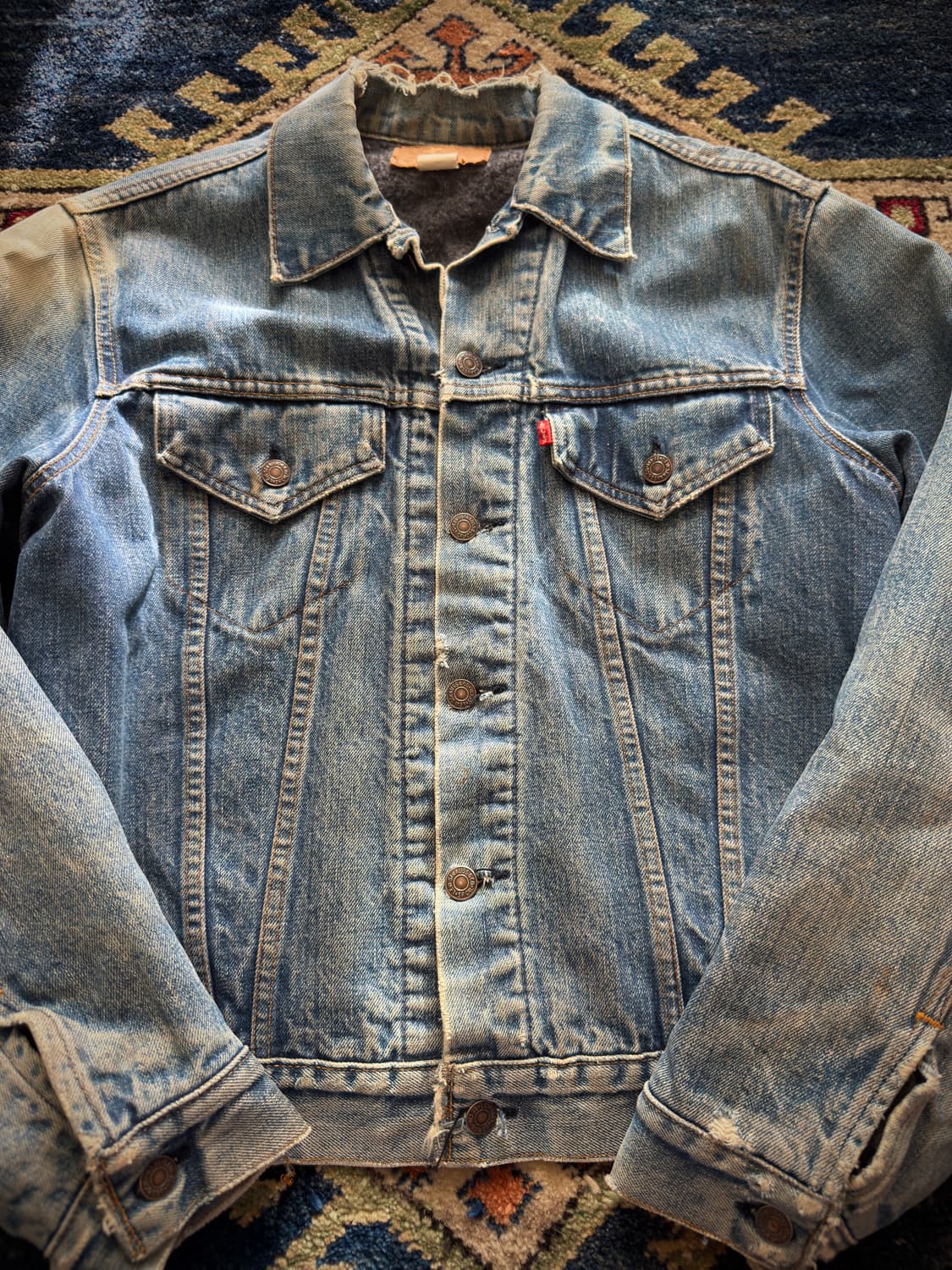 70s USA 리바이스 70505-0317 블랭킷 라이닝 데님자켓 상품이미지4