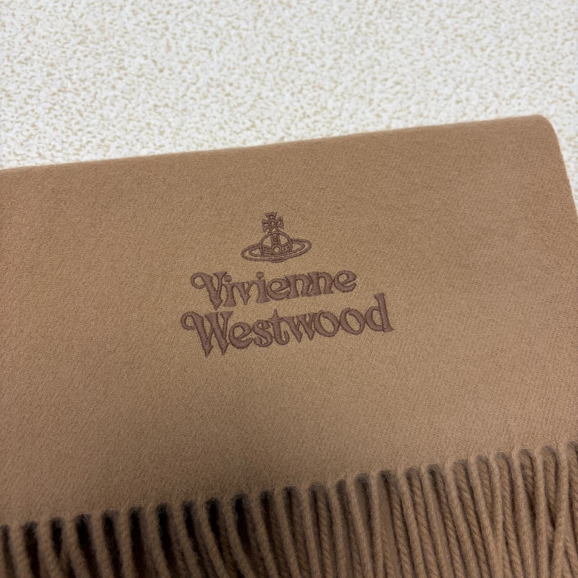 비비안웨스트우드 로고 울 머플러-카멜 상품이미지2