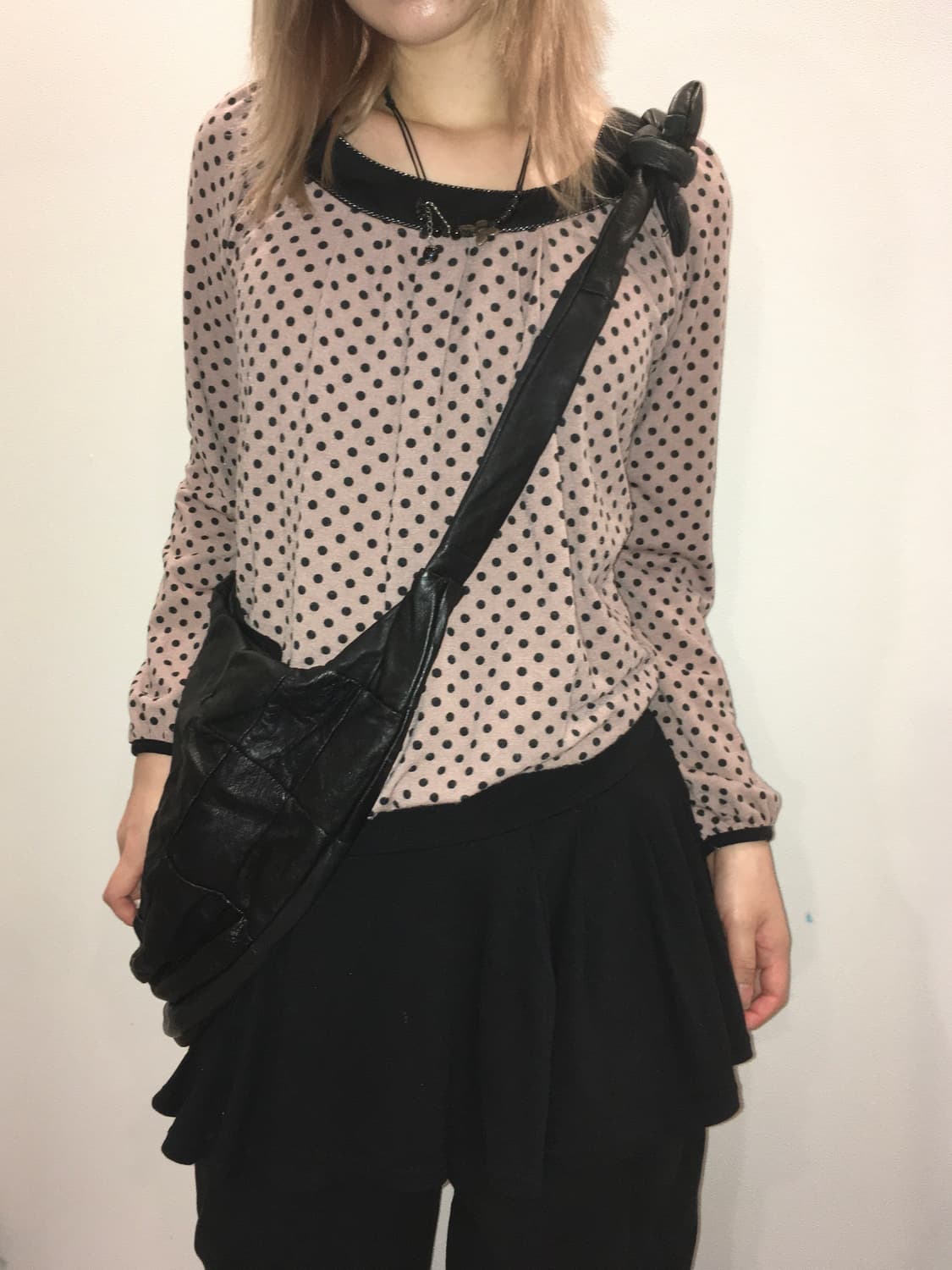 jpn vintage pink dot puff onepiece 상품이미지3