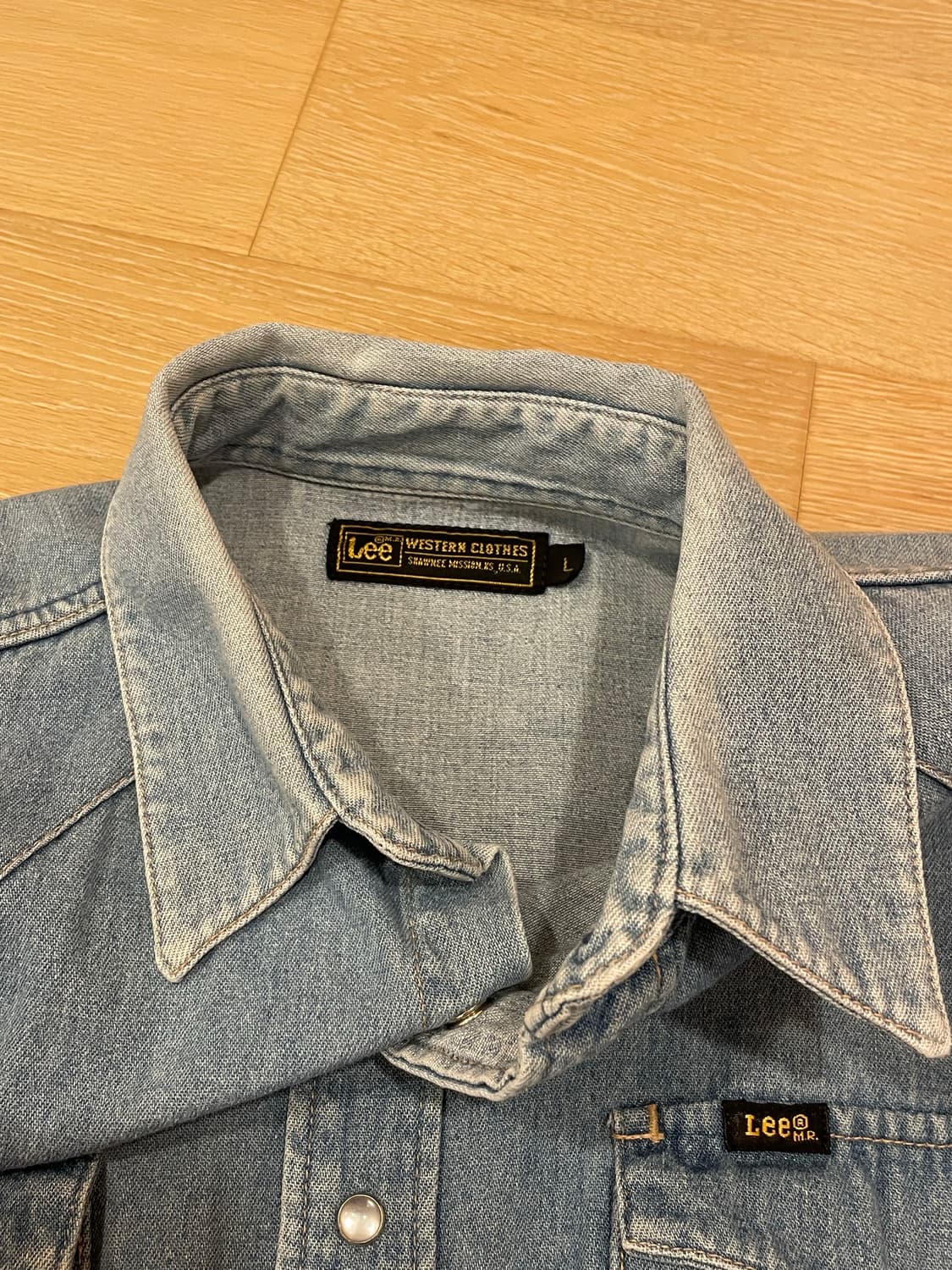 Lee 빈티지 리 데님 웨스턴 셔츠 L 상품이미지3