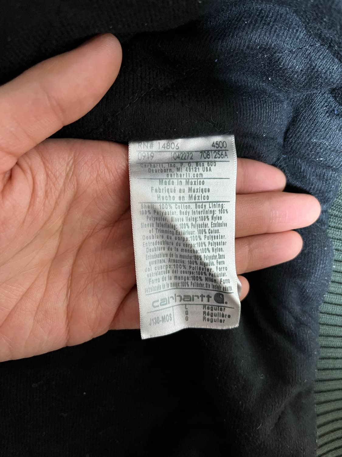 칼하트 J130 mos 모스그린 (19년도 마지막 생산제품) 상품이미지8