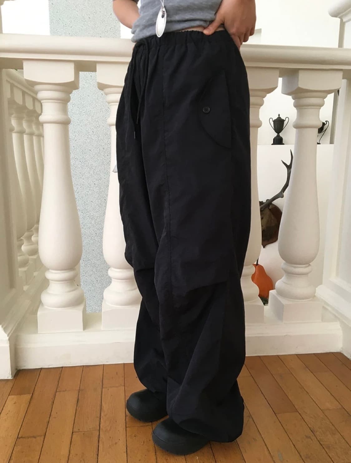 미닝아웃 meaningout 웨더 파라슈트 팬츠 상품이미지8