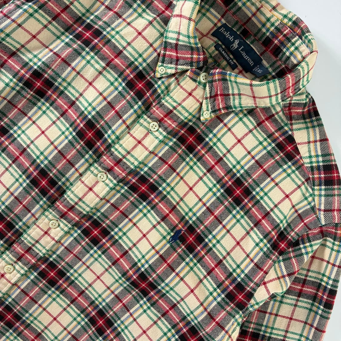 Polo  폴로 랄프로렌 90,s 자수 코튼울 체크 셔츠  상품이미지3
