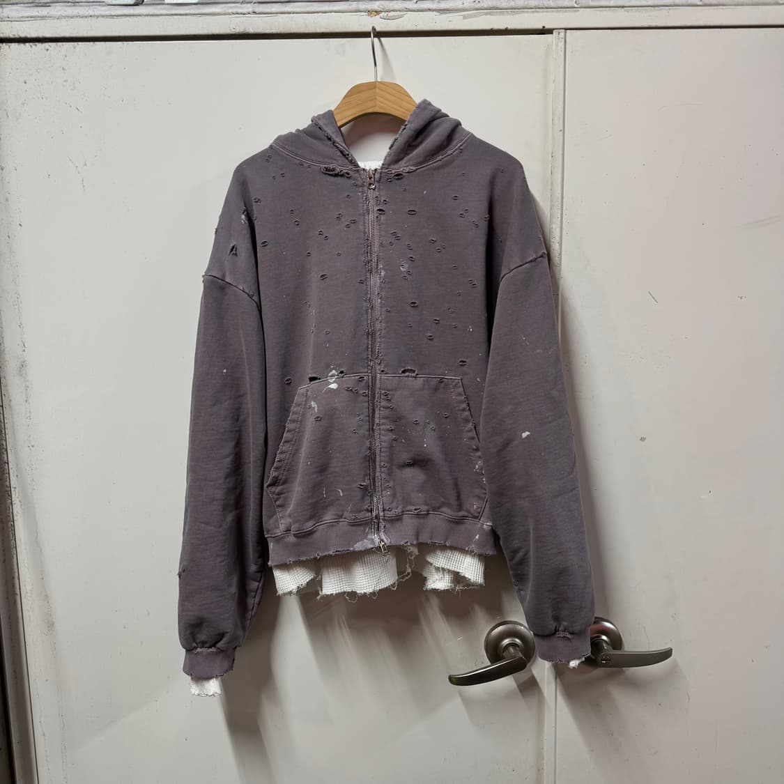 빈티지 피그 크롭후드집업 상품이미지1