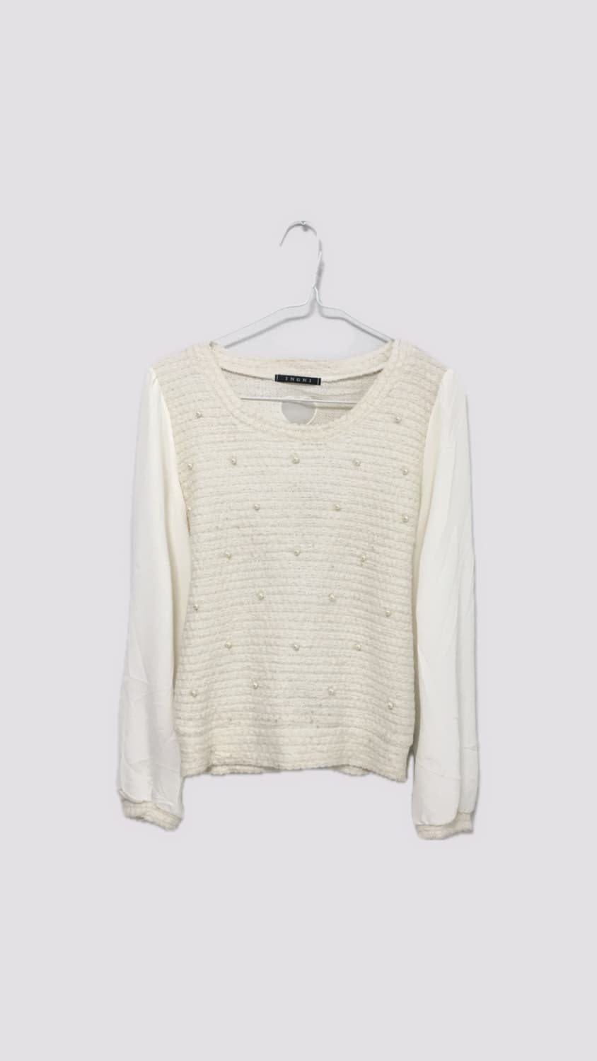 INGNI 잉그니 히메갸루 아이보리 진주 포인트 블라우스 상품이미지1