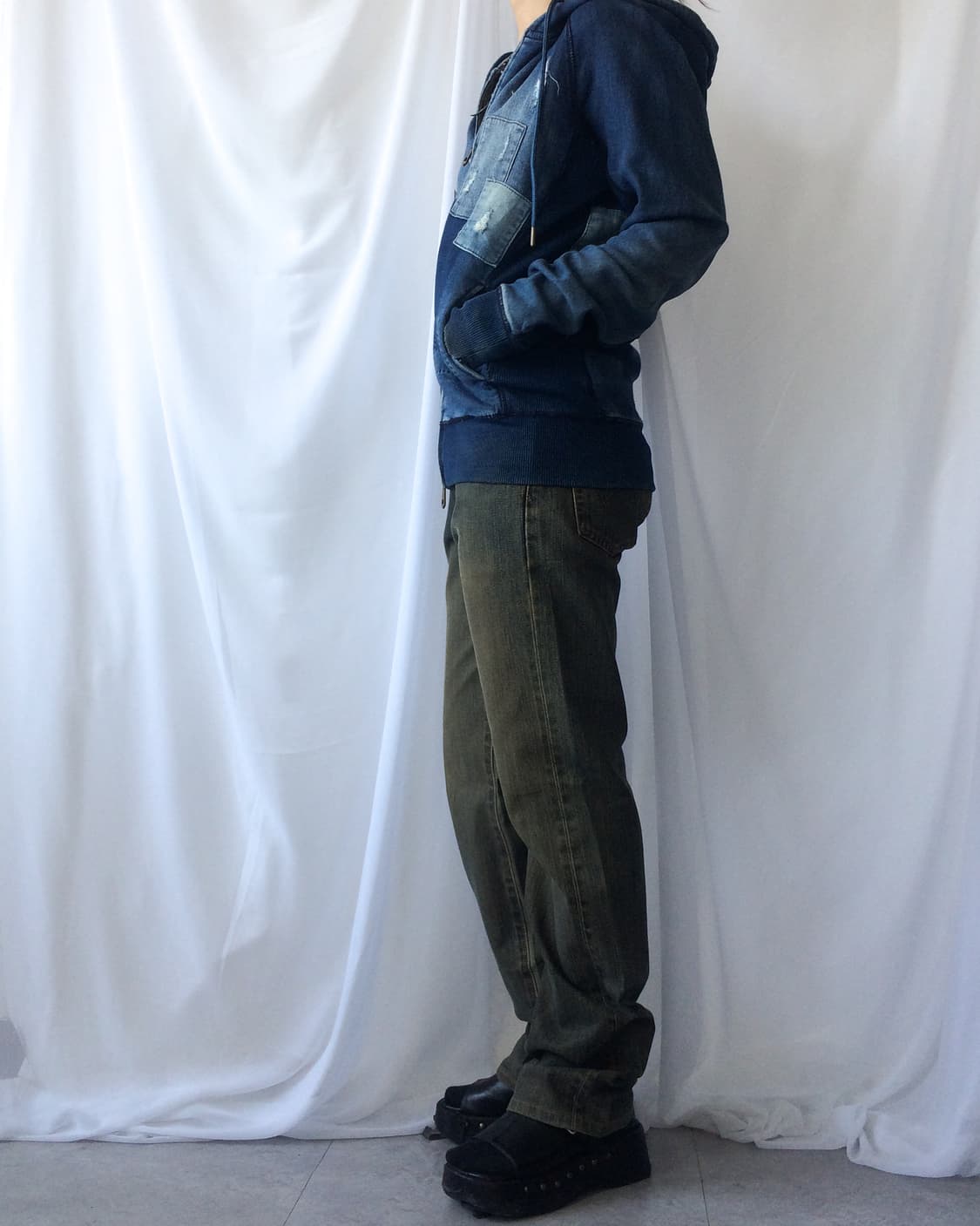 Patch damage point hood zip up 상품이미지5