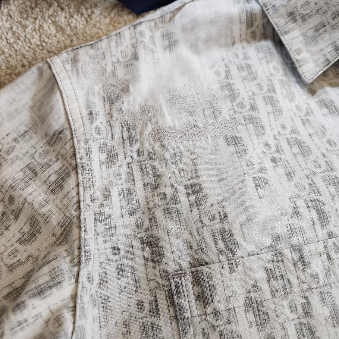 Dior 디올 최상급 일본 데님 디스트레스드 오블리크 샤켓 자켓 셔츠 상품이미지6