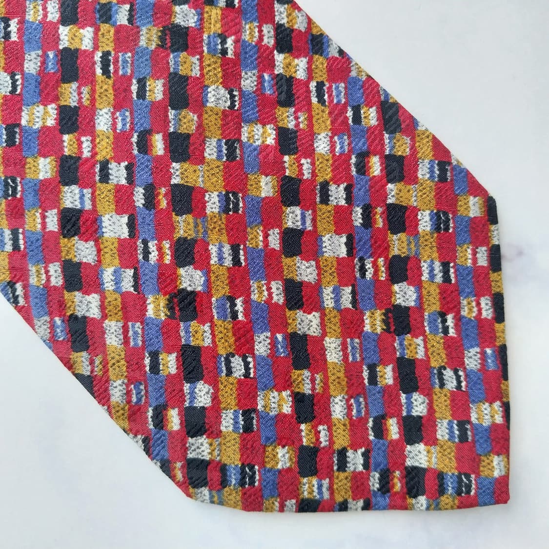 미쏘니 실크 레드 멀티 패턴 넥타이 9.1cm A+~A등급 K2582
 상품이미지6