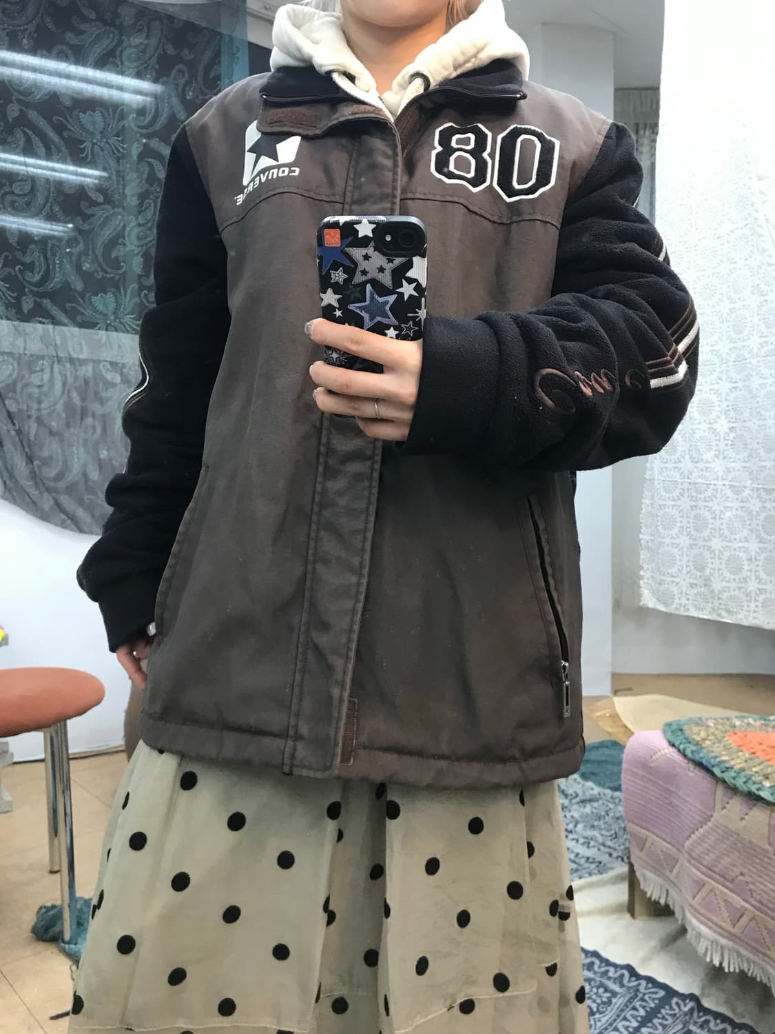 컨버스 올드스쿨 누빔 후리스 점퍼  상품이미지2