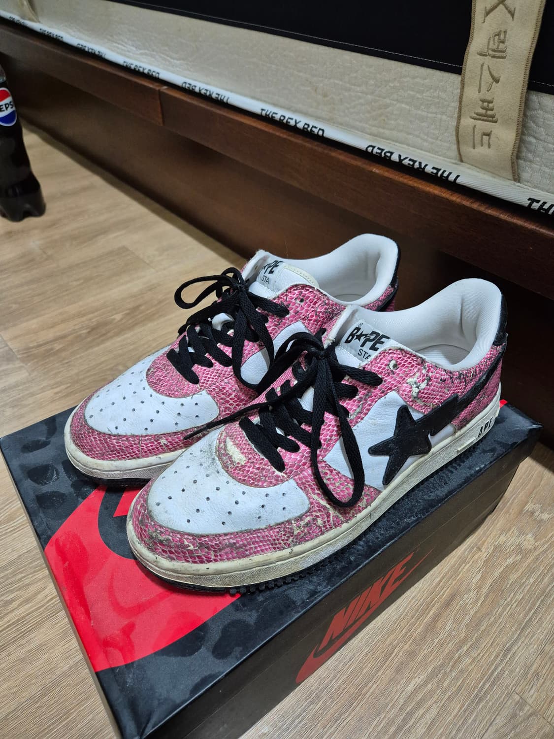 [275] 베이프스타 베이프 에어포스 핑크 뱀피 검핑 상품이미지2