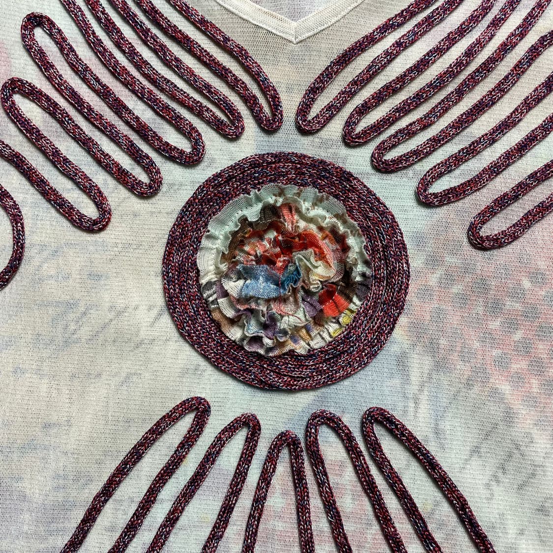 빈티지 엔틱 프린트 메쉬 슬리브리스 상품이미지4