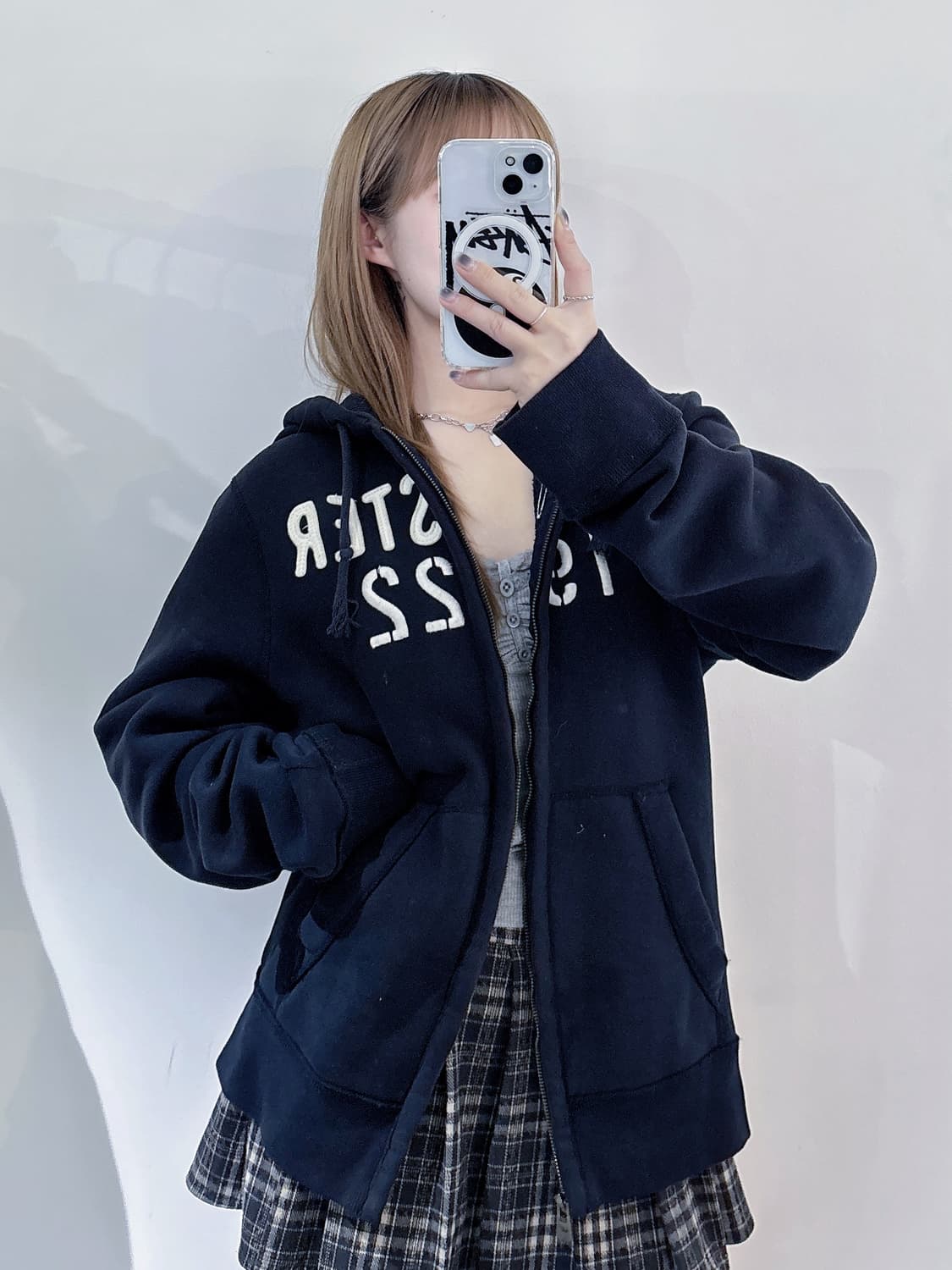 홀리스터 블랙 빅로고 후드집업 상품이미지2