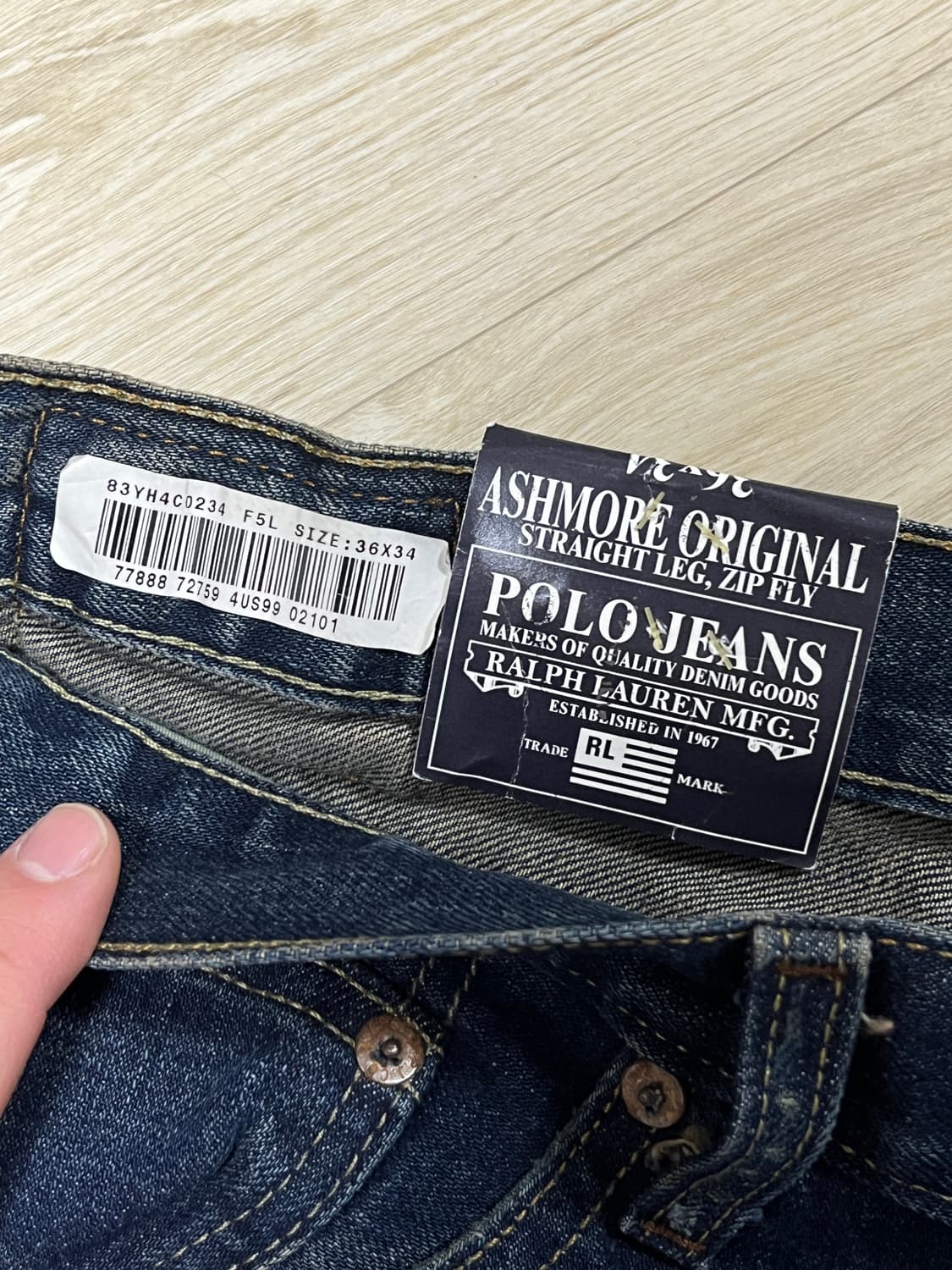 polo ralph lauren ashmore denim 36*34 상품이미지3