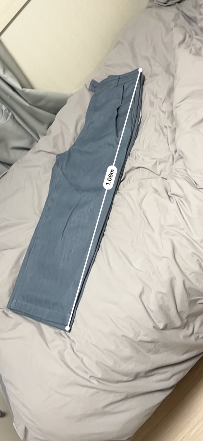 아모멘토 스트레이트 와이드핏 데님 블루 M 상품이미지4