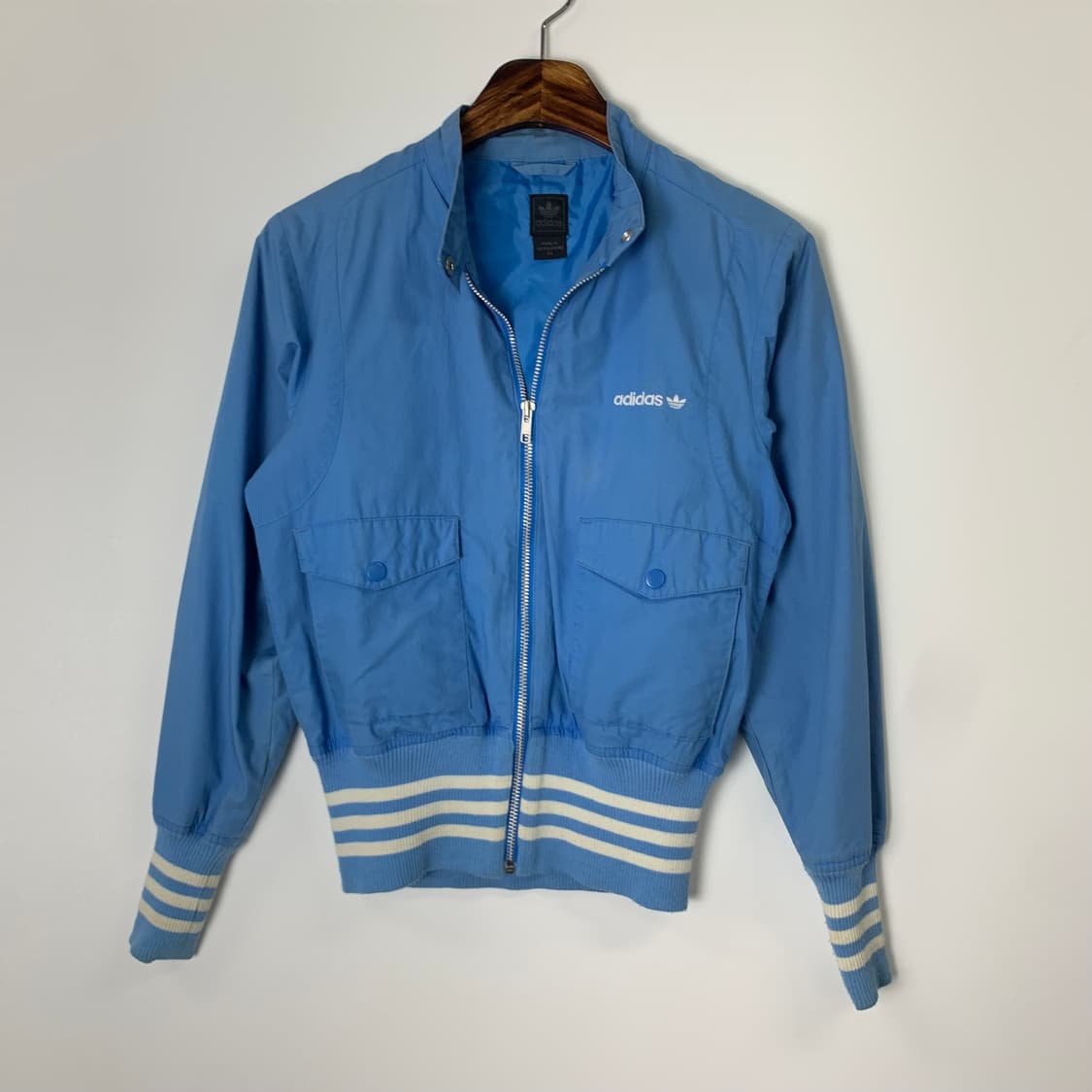 아디다스 일본버전 스카이블루 크롭 집업 자켓 상품이미지2